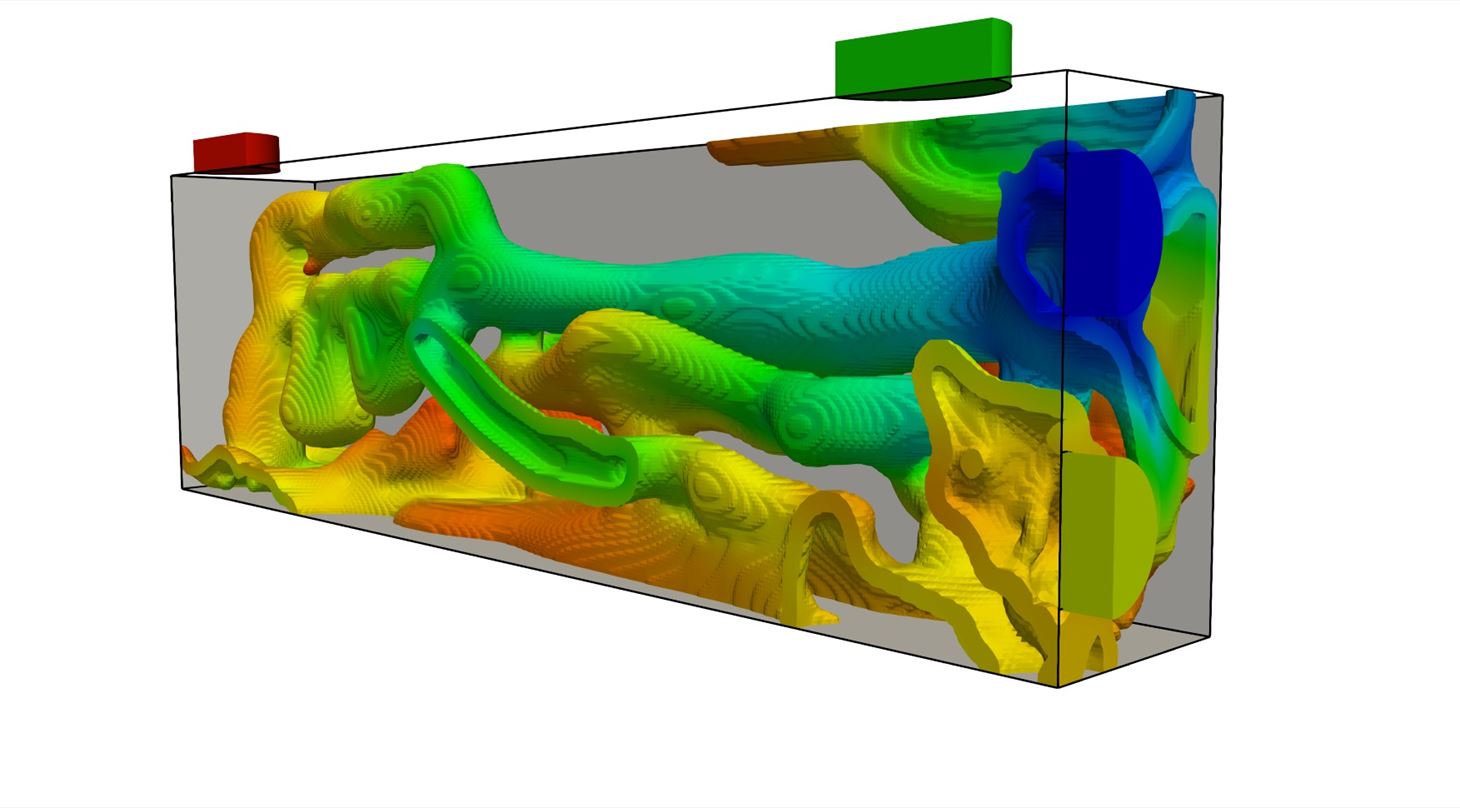 Topologi-optimeret varmeveksler med heat map